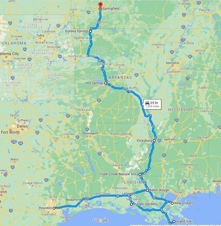 Road Trip Mississippi and Arkansas, with Eureka Spring stop