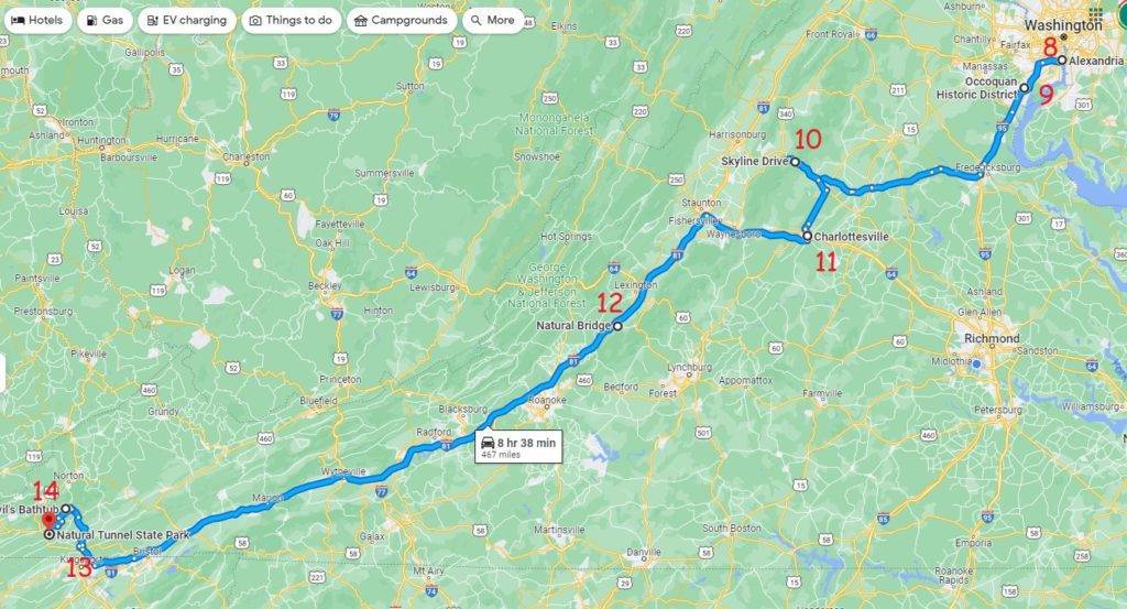 Road trip Virginia with best hiking trails and nature attractions